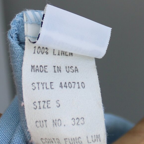 Cut Loose VTG Y2K Light Blue Linen Long Sleeve Button-Up Shirt Size 8 / Medium - Picture 7 of 7